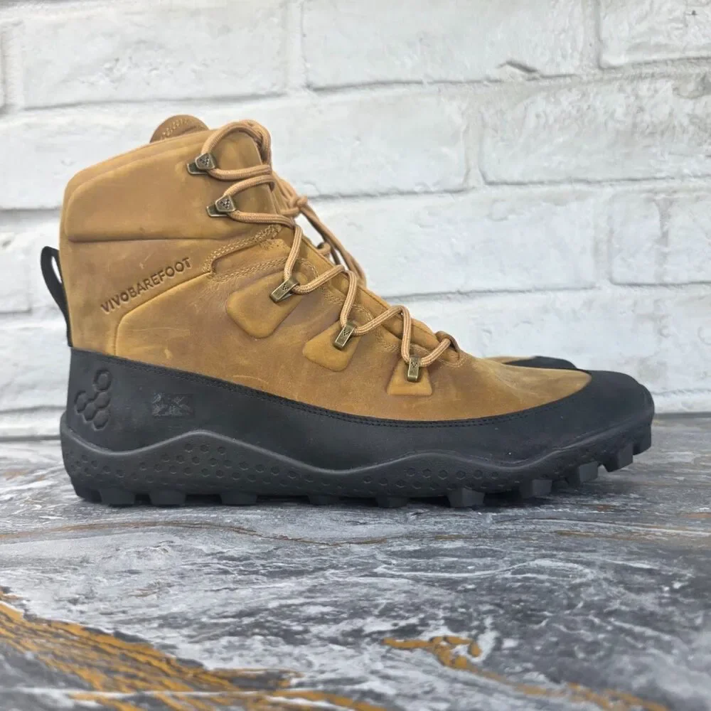Vivobarefoot Tracker Winter III SG Men's Barefoot Hiking Boots Tan Leather 12